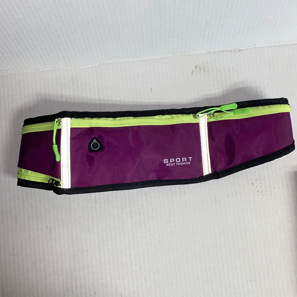 Purple Neon Green Waist Belt Bag Fanny Pack Running Bag Unisex